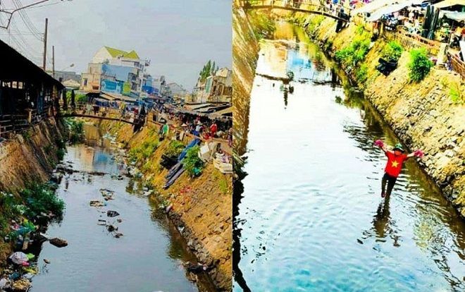 Trào lưu dọn rác của giới trẻ 'biến hóa' con kênh ô nhiễm nặng của Bình Phước trở nên xanh sạch khiến cộng đồng mạng tấm tắc khen ngợi