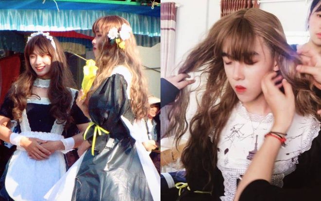 Hoá trang thành công nương và hầu gái, hai chàng trai khiến hội chị em ‘xấu hổ’ vì vẻ ngoài cực đỉnh