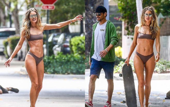 Cựu thiên thần Doutzen Kroes gợi cảm với bikini lướt ván chụp hình 'thu hút' bao ánh nhìn