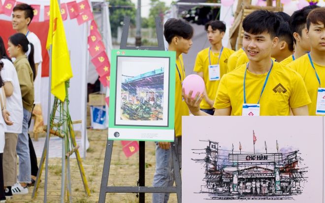 Ngắm nhìn 'thành phố của những cây cầu' hiện đại và xưa cũ qua 100 bức ký hoạ của sinh viên ĐH Kiến trúc Đà Nẵng