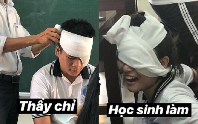 Nỗi khổ tiết thực hành 'băng bó vết thương' trong kỳ quân sự: Thầy chỉ 1 đường, học trò tự làm 1 nẻo