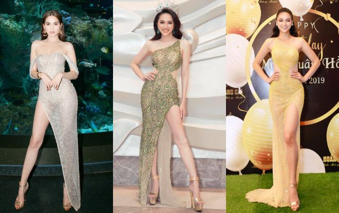Ngọc Trinh - Hương Giang chiếm thế thượng phong với kiểu váy mỏng dính như sương trên thảm đỏ Vbiz 3 tháng đầu năm