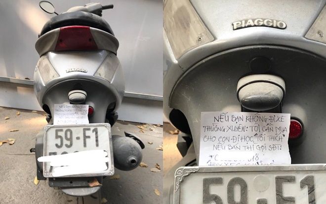 Cảm động mẩu giấy nhắn chú công nhân để lại sau chiếc xe bám bụi: 'Nếu bạn không đi xe thường xuyên, tôi cần mua cho con đi học'