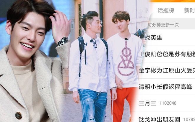 Vì sao Vương Tuấn Khải (TFBOYS) - Tô Hữu Bằng và Kim Woo Bin đứng đầu top tìm kiếm Weibo?