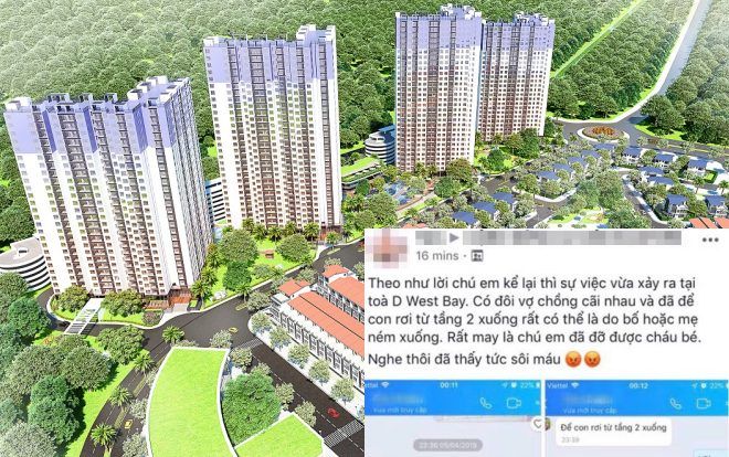 Bác thông tin hai vợ chồng cãi nhau rồi làm rơi con nhỏ từ tầng 2 xuống đất ở khu đô thị EcoPark