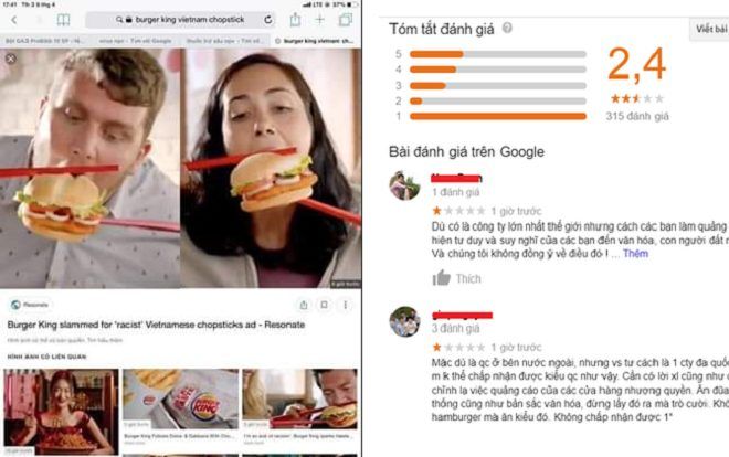 Hàng loạt report 1 sao, kêu gọi tẩy chay sau khi Burger King đăng clip miệt thị văn hoá dùng đũa của người Việt