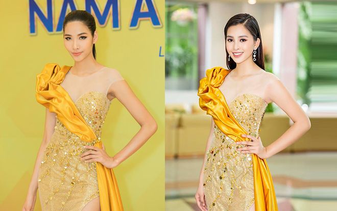 Mặc lại váy xẻ đùi giống Tiểu Vy, dù không lép vế nhưng Hoàng Thùy bị nhận xét nhàm chán