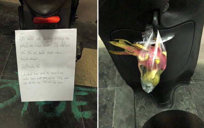 Lỡ va phải xe người khác, người đàn ông viết hẳn thư xin lỗi cùng gói quà nhỏ khiến ai cũng mỉm cười
