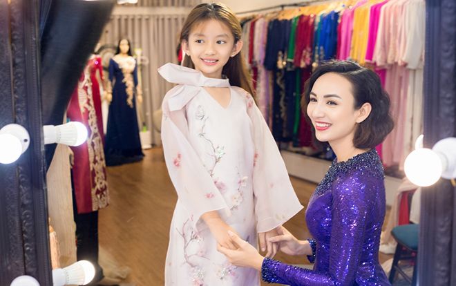 Con gái 9 tuổi cực xinh và thần thái như hoa hậu của Ngọc Diễm