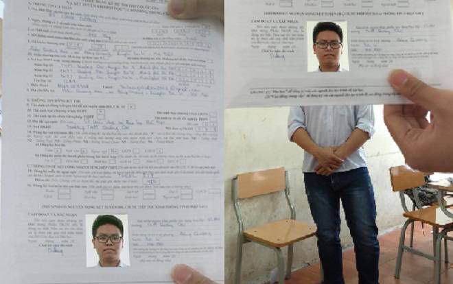 Không tốn tiền cũng chẳng cần đến studio, các cậu học trò này vẫn tự tạo cho mình những tấm ảnh thẻ 'rất ra gì'