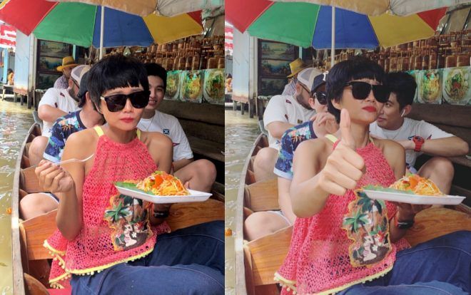Cười 'há hốc mồm' với biểu cảm '50 sắc thái' đáng yêu của H'Hen Niê tại lễ hội Songkran Thái Lan 2019