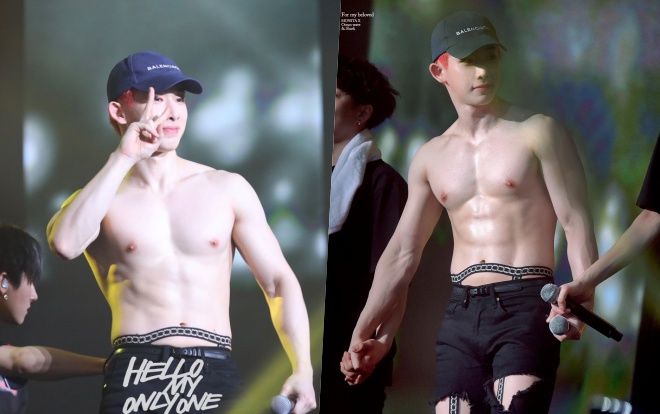 WonHo (MONSTA X) lột sạch áo, diện chiếc quần dây 'gợi cảm' khiến fan 'gục ngã' vì: Mặt học sinh, thân hình phụ huynh!