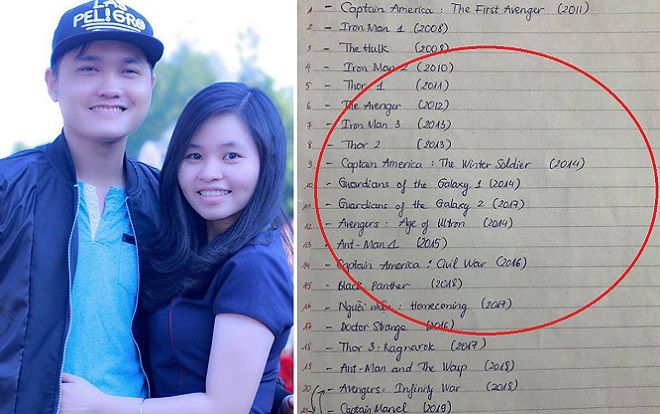Cô nàng soạn hẳn 'đại cương Marvel' trên tập vở để ôn bài trước khi đi coi End Game cùng người yêu