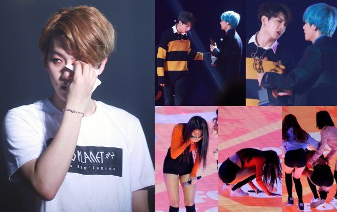 Xót xa những khoảnh khắc thần tượng Kpop kiệt sức ngã quỵ trên sân khấu - Mặt trái của ánh hào quang Kbiz!