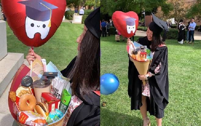 'Bó hoa ngọt ngào' đầy ắp bánh kẹo và trà sữa tặng bạn thân trong lễ tốt nghiệp Đại học khiến nhiều người ao ước