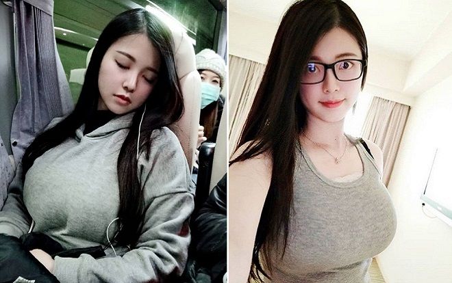Girl xinh gây sốt vì ngủ gật trên xe bus, nhưng vòng 1 'khủng' mới là tâm điểm chú ý của dân tình