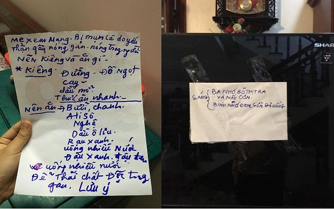 Góc ganh tỵ: Cô gái được mẹ viết từng mẩu giấy nhắc nhở từ bữa ăn đến hướng dẫn trị mụn