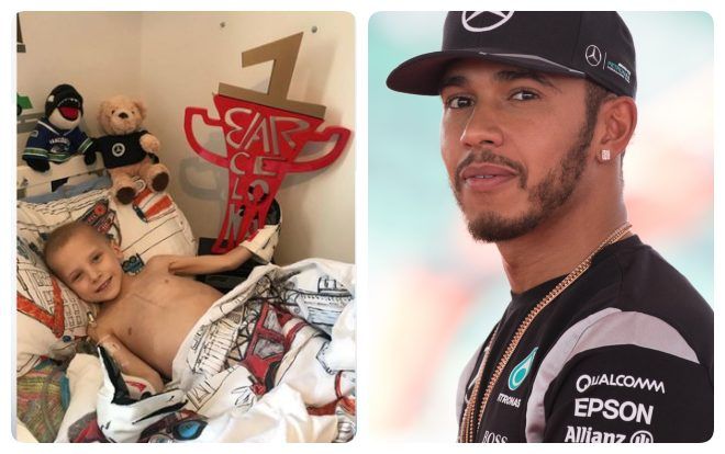 Hành động gây xúc động của ngôi sao F1 với cậu bé ung thư
