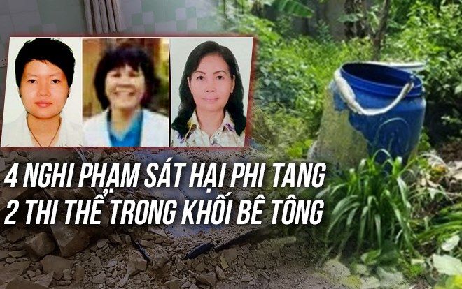 2 trong 4 nghi phạm giết người rồi giấu xác trong khối bê tông ở Bình Dương là mẹ con ruột