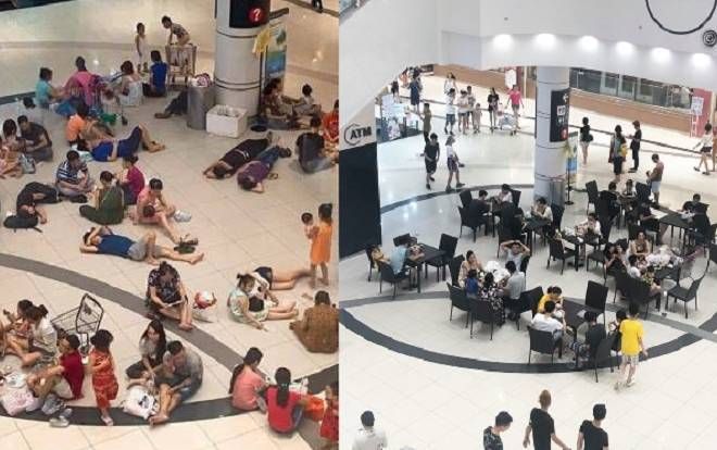 Sau vụ việc người dân nằm la liệt dưới sàn 'tránh nóng', TTTM đã đặt thêm bàn ghế phục vụ khách hàng