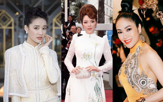 Khắc hẳn Ngọc Trinh, Nhã Phương, Tuyết Nga, Lý Nhã Kỳ khiến fan tự hào vì mang văn hóa Việt tới Cannes