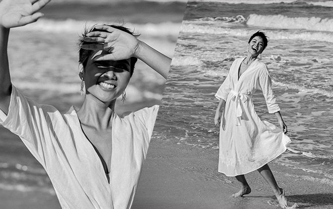 H'Hen Niê mặc đầm mỏng, để mặt mộc, chụp ảnh đen trắng mà vẫn thần thái ngời ngời