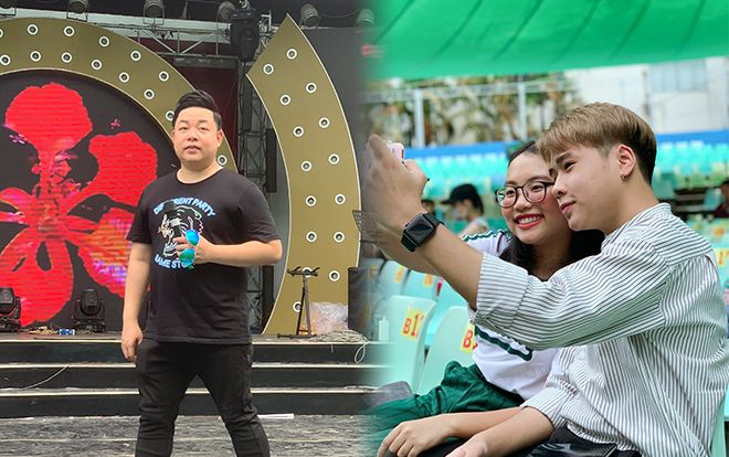 Phương Mỹ Chi 'nhắng nhit' cùng Quang Nhật trong buổi tổng duyệt liveshow Quang Lê