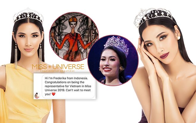 Hoàng Thùy thích thú với quốc phục cột điện, hẹn hò Hoa hậu Indonesia tại Miss Universe 2019