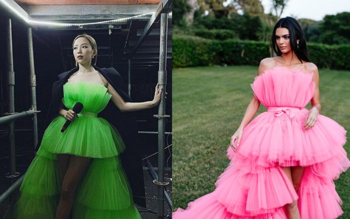Tóc Tiên đăng ảnh phủ nhận mặc váy nhái Kendall Jenner