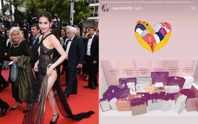 Giữa ồn ào váy áo 'trắc nết', Ngọc Trinh vẫn điềm nhiên sắm sửa 20 chiếc túi hiệu tại Cannes