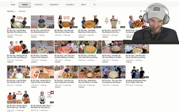 Ông hoàng YouTube PewDiePie phải sửng sốt về tốc độ tăng sub của Bà Tân Vlog
