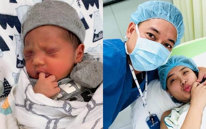 Hải Băng khoe cận mặt con trai sau 3 ngày sinh