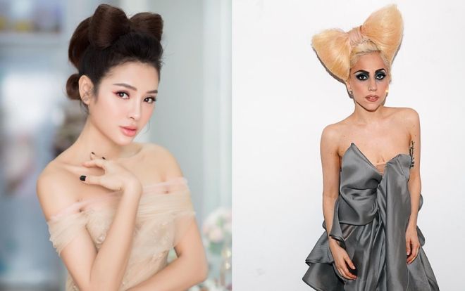 Phương Trinh Jolie 'đốn tim' với mái tóc búi nơ lạ lẫm giống Lady Gaga