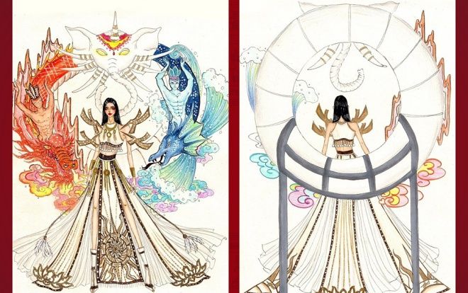 Trang phục dân tộc Sơn Tinh - Thuỷ Tinh ‘gây bão’ vì… quá tuyệt, fan tin Hoàng Thuỳ sẽ chiến thắng