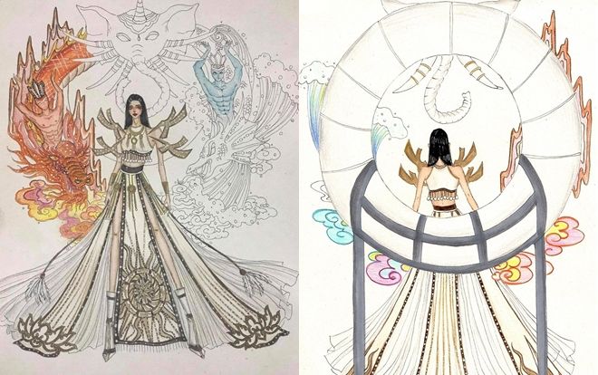 Tất tần tật về thiết kế Sơn Tinh Thủy Tinh tại cuộc thi tìm kiếm trang phục dân tộc cho Hoàng Thùy