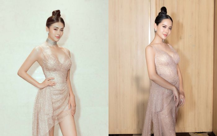 Cùng là chiếc váy mong manh khoe 90% cơ thể, á quân Miss Tiffany Phương Vy - Miss Earth Phương Khánh ai gợi cảm hơn?