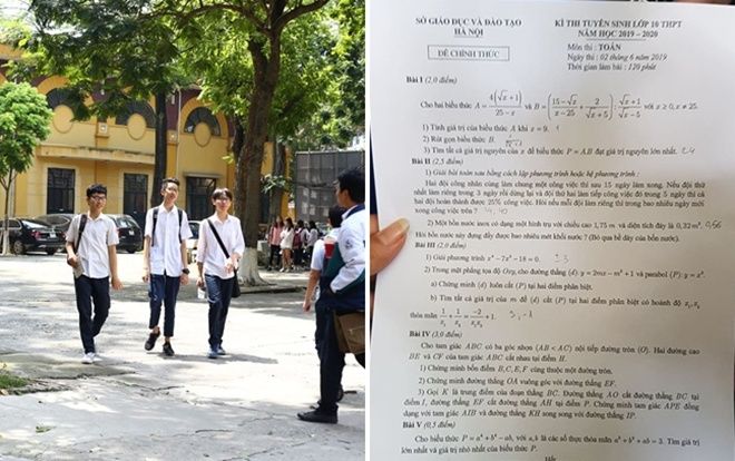 Đề thi môn Toán vào lớp 10 công lập ở Hà Nội