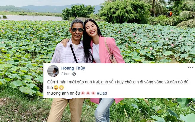 Hoàng Thùy về quê, gọi bố bằng anh sau gần một năm xa cách và phản ứng của cư dân mạng