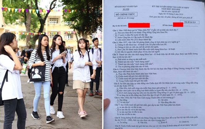 Đề thi Sử vào lớp 10 công lập ở Hà Nội: Dễ nhưng dài, chăm học có thể đạt 8,9 điểm