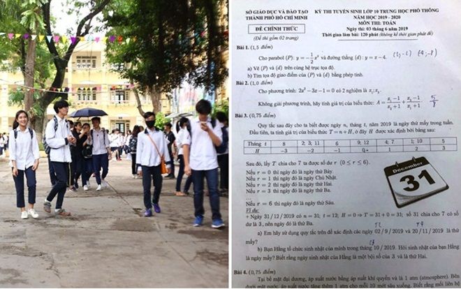 Đề thi Toán vào lớp 10 ở TP HCM: Đề dài và khó hơn năm 2018