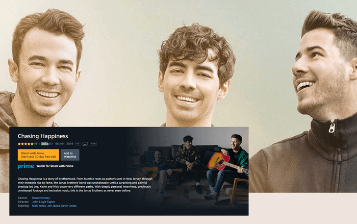 Jonas Brothers ra mắt bộ phim tài liệu Chasing Happiness với điểm đánh giá cao ngất ngưỡng