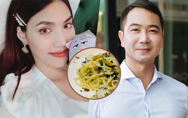 Mẹ bầu Lan Khuê hạnh phúc nhìn ông xã John Tuấn Nguyễn trổ tài vào bếp