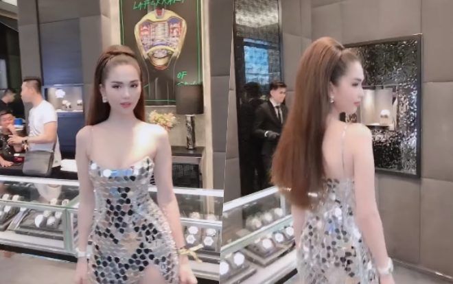 Diện váy sequin óng ánh, Ngọc Trinh hoá thân thành ‘nàng tiên cá’ tại Singapore