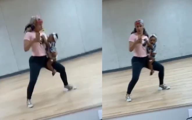 Clip: Khoảnh khắc siêu đáng yêu khi Cardi B vừa tập vũ đạo vừa 'cưng nựng' con gái khiến fan thích thú