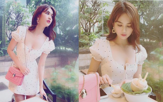 Tâm bão Cannes chưa lắng, Ngọc Trinh lại 'đốt mắt' fan bằng váy khoét sâu khoe vòng 1 đẹp từng cen-ti-met