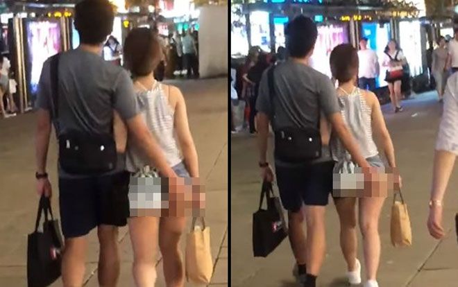 Bạn gái ăn mặc hở nhưng hành động của bạn trai còn gây kinh ngạc hơn