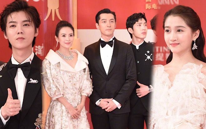 Thảm đỏ 'LHP Thượng Hải 2019': Vương Gia nâng váy giúp Quan Hiểu Đồng, Lộc Hàm tạo dáng nhí nhố