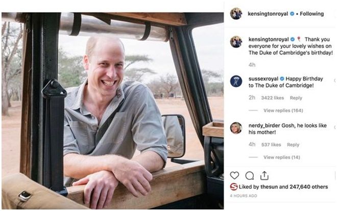 Người hâm mộ Hoàng gia Anh thất vọng với lời chúc mừng sinh nhật của Meghan và Harry dành cho William