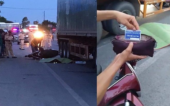 Cán bộ coi thi THPT quốc gia tử nạn thương tâm dưới bánh xe tải, để lại 2 con nhỏ tật nguyền