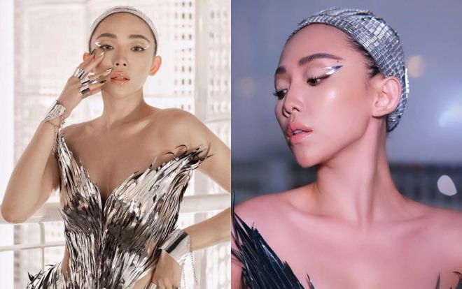 Mấy ai 'khô máu' với thời trang như Tóc Tiên, dán tóc bằng súng bắn keo đau phát khóc!